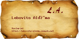 Lebovits Alóma névjegykártya
